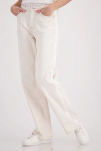 MONARI | JEANS WITH STRIPE DETAIL - CHAMPAGNE BEIGE 410345