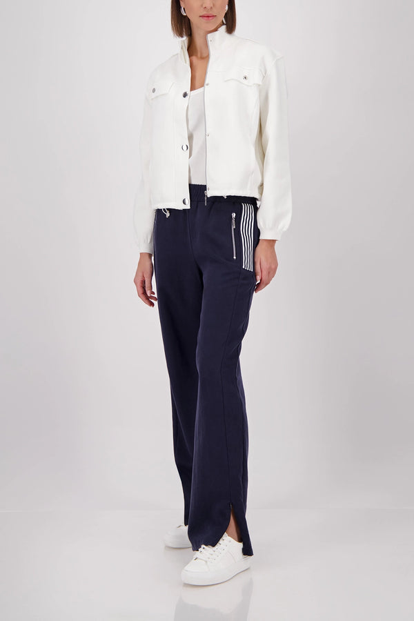 MONARI | WIDE-LEG JOGGERS WITH STRIPE DETAILS - MARINE 410408