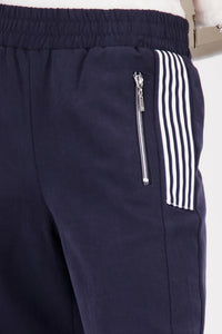 MONARI | WIDE-LEG JOGGERS WITH STRIPE DETAILS - MARINE 410408
