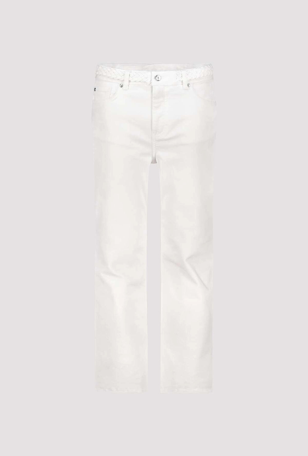 MONARI | JEANS WITH BRAIDED WAISTBAND DETAIL - OFF-WHITE 410457