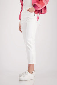 MONARI | JEANS WITH BRAIDED WAISTBAND DETAIL - OFF-WHITE 410457