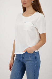 MONARI | BLOUSE WITH RHINESTONES - OFF-WHITE 410467