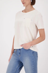 MONARI | BLOUSE WITH RHINESTONES - CHAMPAGNE BEIGE 410467