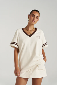 Summi Summi | Reverie V Neck - Vanilla/Espresso