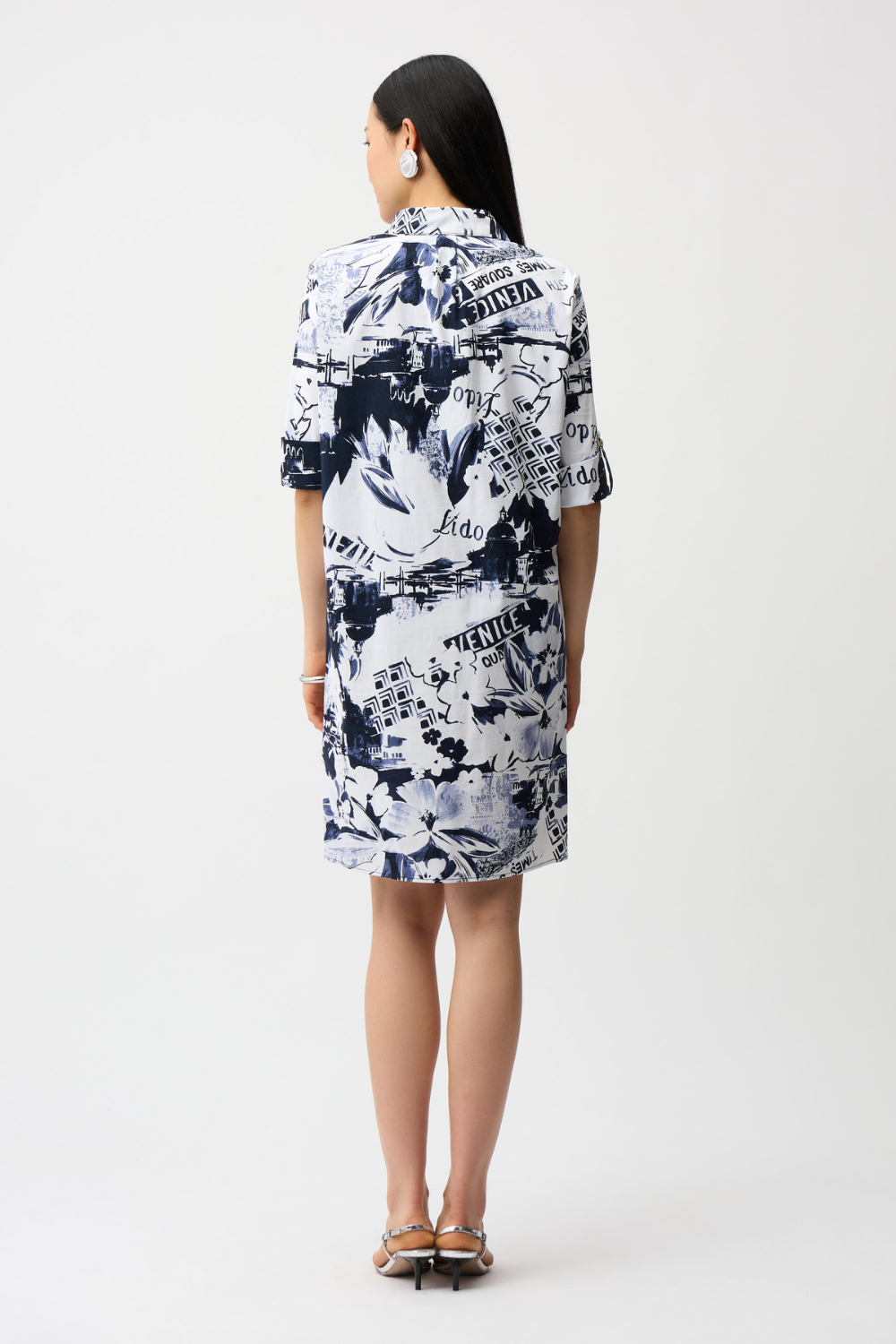Joseph Ribkoff | Stretch Poplin Conversational Print Shirt Dress 261048