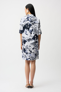 Joseph Ribkoff | Stretch Poplin Conversational Print Shirt Dress 261048