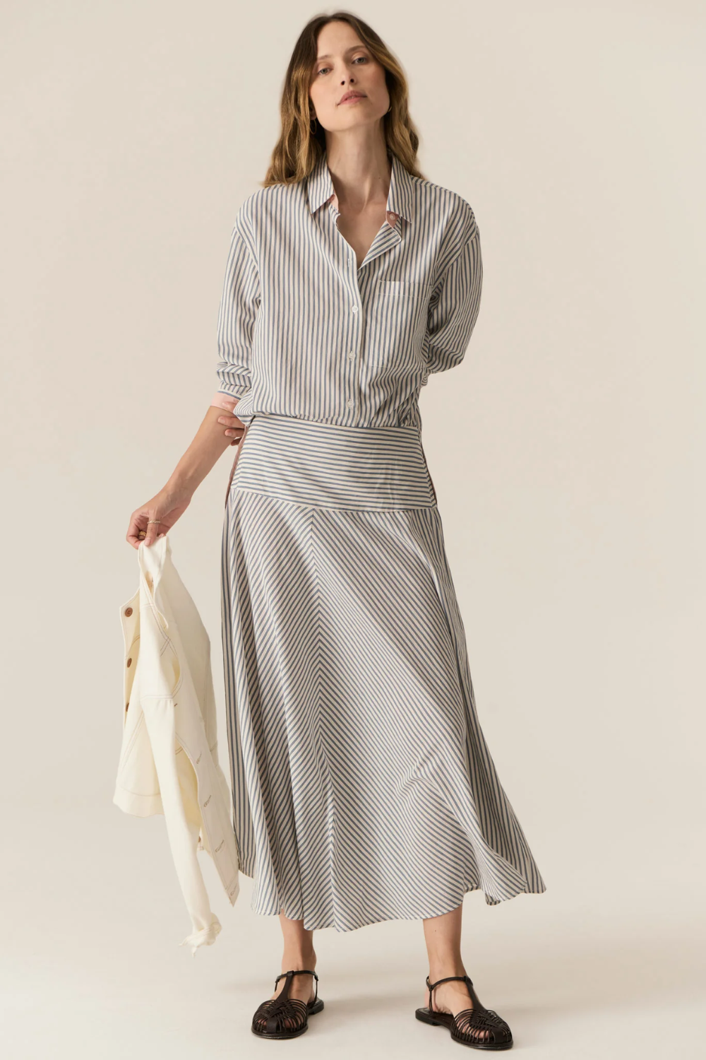 POL | VERA LS SHIRT - BLUE STRIPE