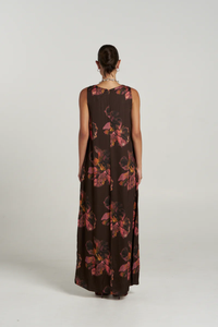 SUMMI SUMMI | V NECK MAXI - CHOCOLAT PETALS