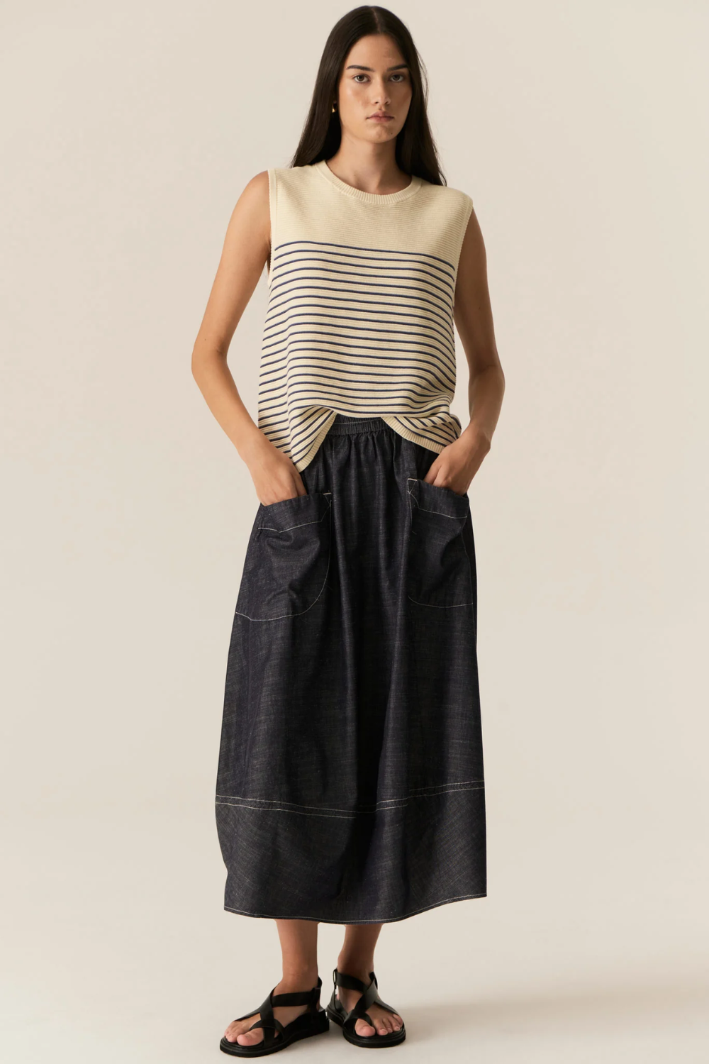 POL | JULES TANK - IVORY/BLUE