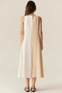 POL | SAGA TWO TONE DRESS - BUTTER/IVORY