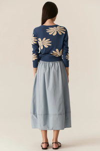 POL | LASK DAISY CARDIGAN - BLUE/ECRU