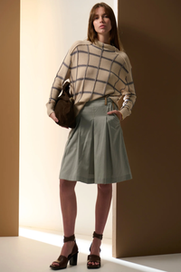POL | SABLE FUNNEL NECK KNIT - PEBBLE/INK