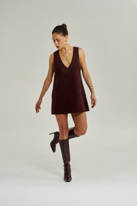 SUMMI SUMMI | V NECK MINI DRESS - SYRAH