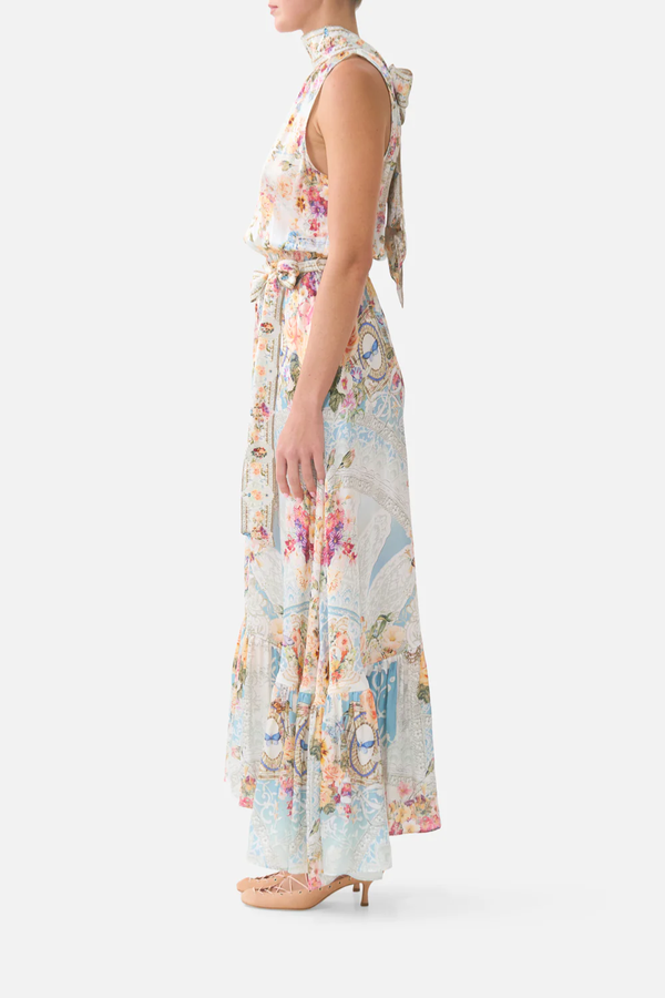 CAMILLA | A TASTE FOR LACE NECKTIE DRESS WITH ELASTICATED WAIST