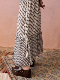 Boteh | Levante Embroidered Smock Blouse - Pebble Black