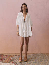 Boteh | La Ponche Frill Dress - White