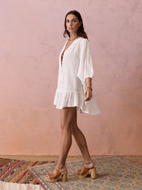 Boteh | La Ponche Frill Dress - White
