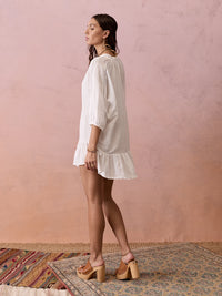 Boteh | La Ponche Frill Dress - White