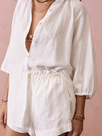 Boteh | La Ponche Paperbag Short - White