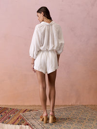 Boteh | La Ponche Paperbag Short - White