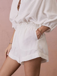 Boteh | La Ponche Paperbag Short - White