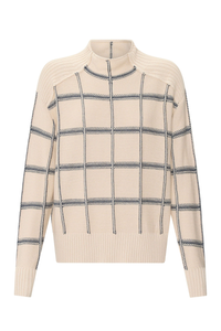 POL | SABLE FUNNEL NECK KNIT - PEBBLE/INK
