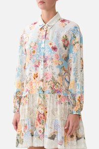 CAMILLA | A TASTE FOR LACE LONG SLEEVE TIERED SHORT DRESS