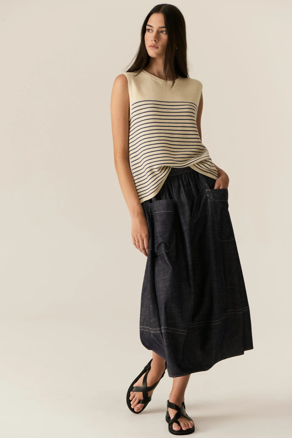 POL | JULES TANK - IVORY/BLUE