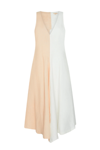 POL | SAGA TWO TONE DRESS - BUTTER/IVORY