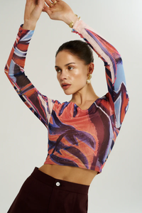 SUMMI SUMMI | LS OFF SHOULDER TOP - BORDEAUX