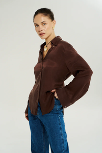 SUMMI SUMMI | BOWIE LS SHIRT - CHOCOLAT