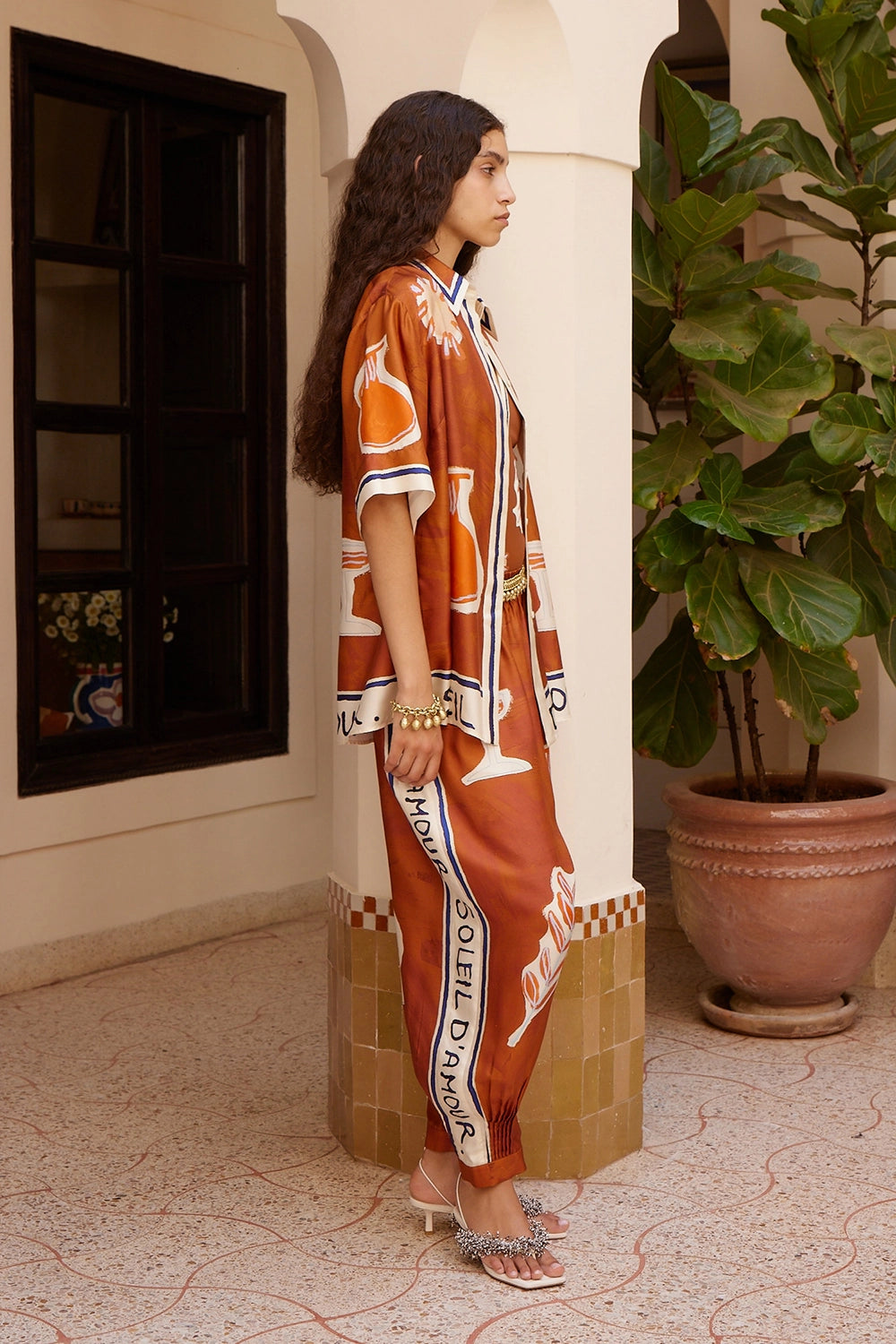 ALÉMAIS | SOLEIL D'AMOUR TAPERED SILK PANT