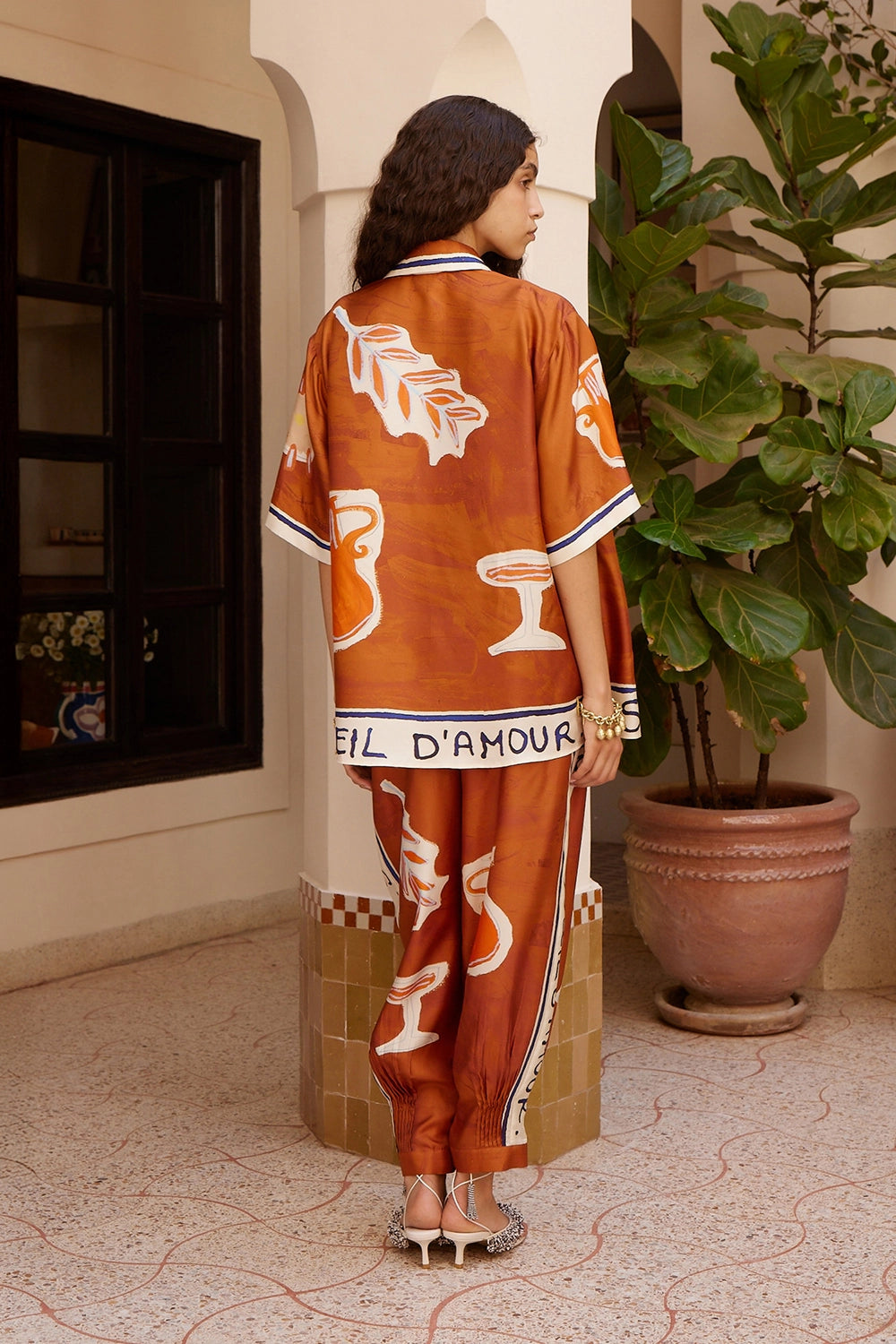 ALÉMAIS | SOLEIL D'AMOUR TAPERED SILK PANT