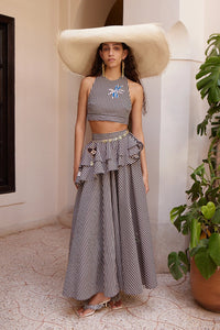 ALÉMAIS | SIROCCO EMBROIDERED HALTER TOP