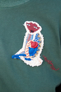 ALÉMAIS | CARMINE EMBROIDERED LONG SLEEVE TEE