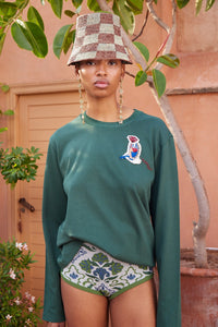 ALÉMAIS | CARMINE EMBROIDERED LONG SLEEVE TEE