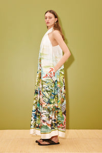 ALÉMAIS | JUNGLE BOOGIE SILK HALTER DRESS
