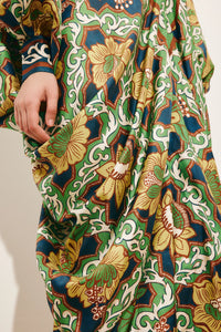 ALÉMAIS | LIANA V NECK SILK MIDI DRESS