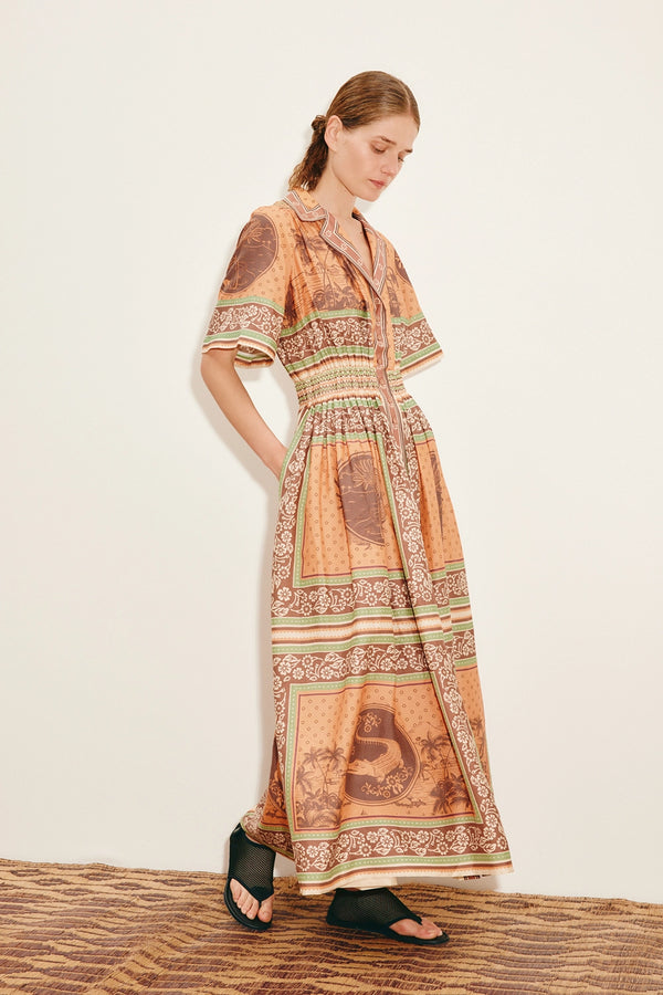 ALÉMAIS | ALBERTA SMOCKED SHIRTDRESS