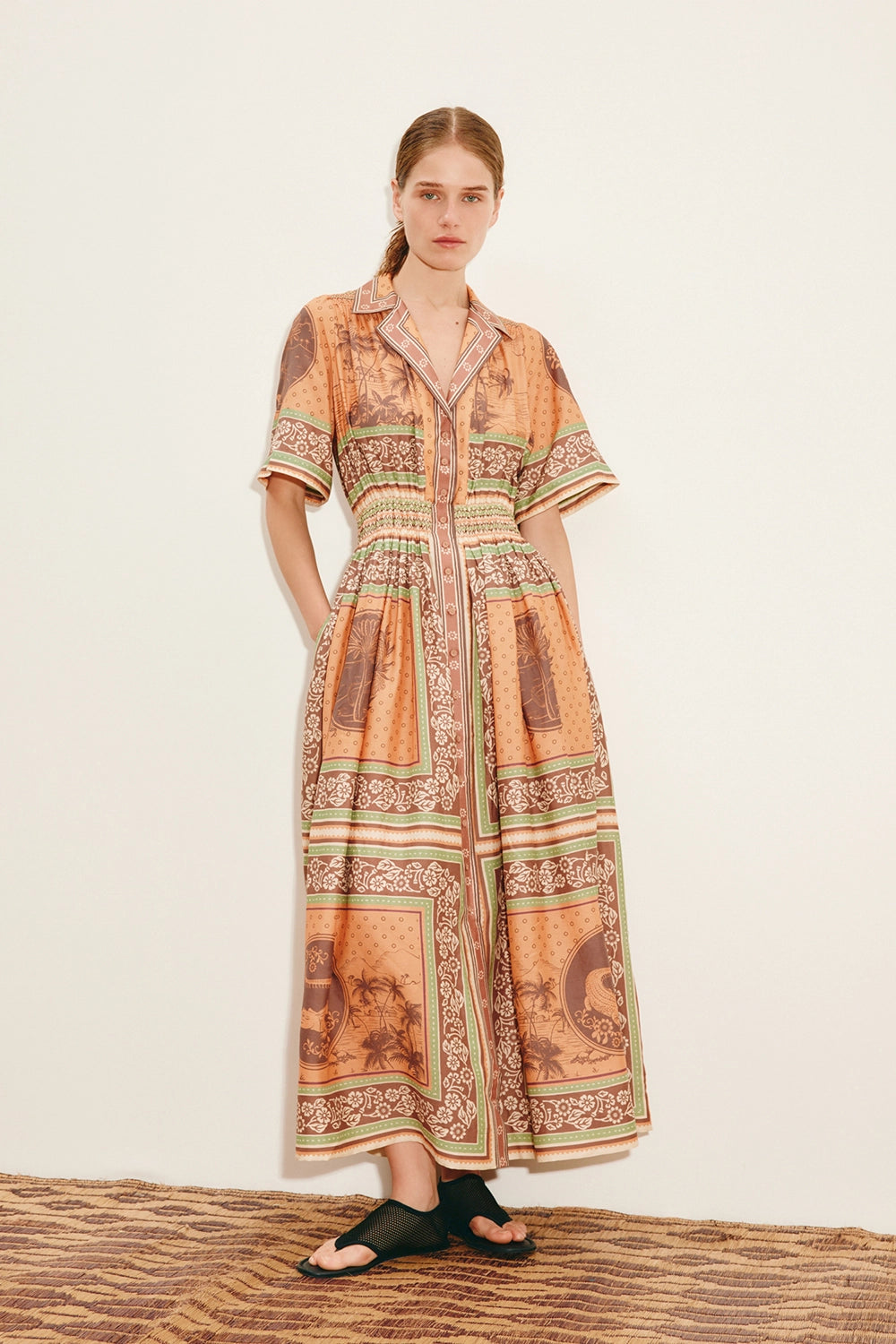 ALÉMAIS | ALBERTA SMOCKED SHIRTDRESS
