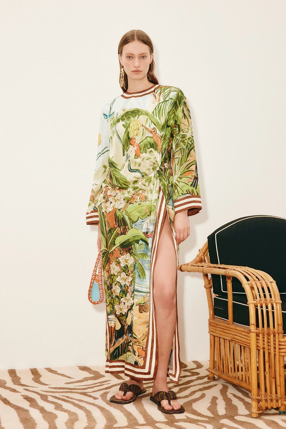 ALÉMAIS | TOUCAN TANGO SILK MIDI DRESS