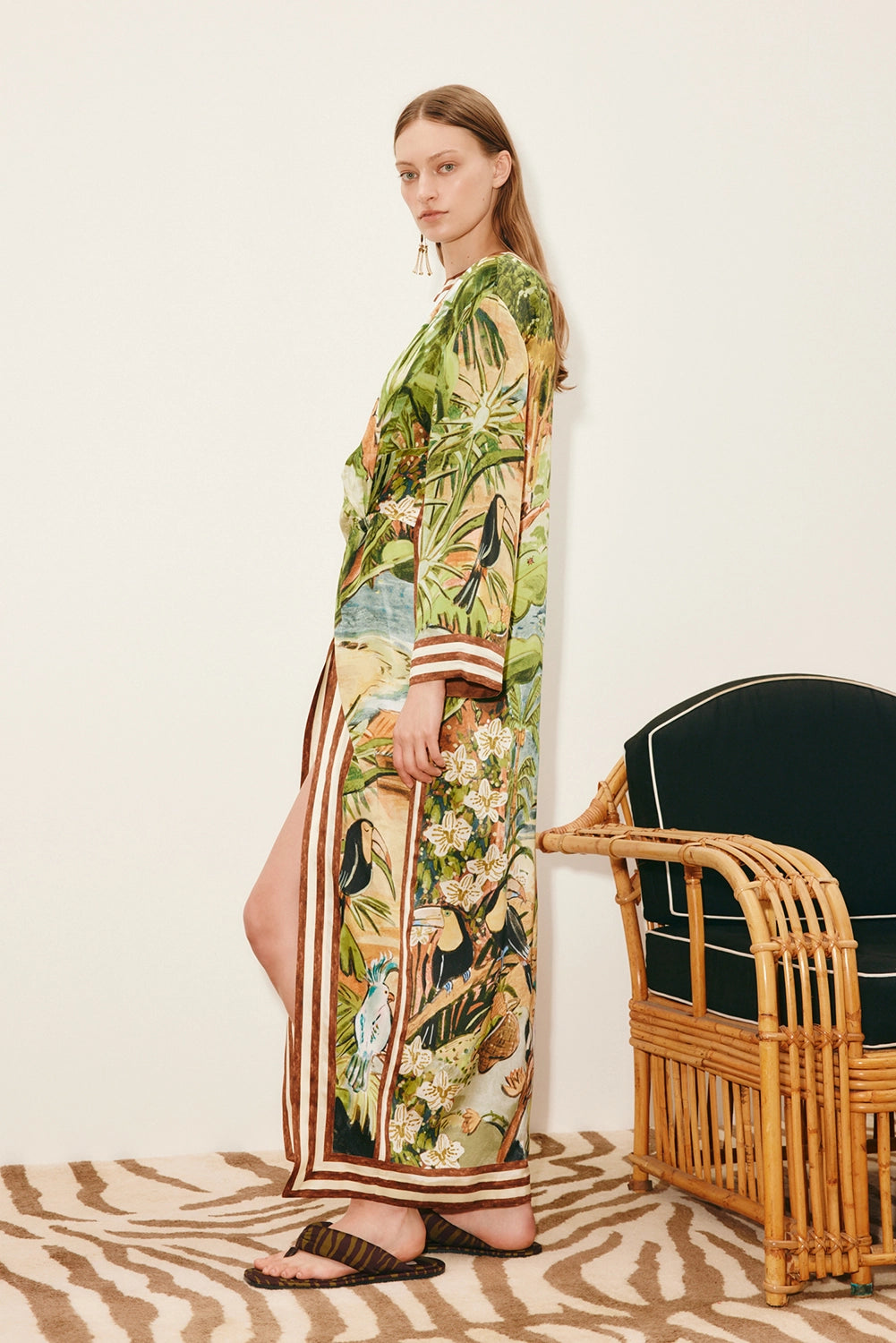 ALÉMAIS | TOUCAN TANGO SILK MIDI DRESS