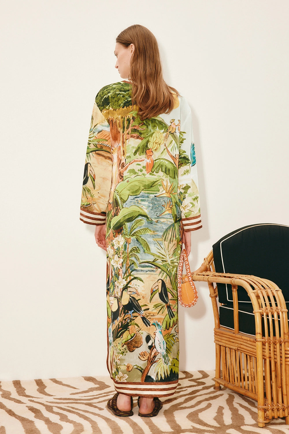 ALÉMAIS | TOUCAN TANGO SILK MIDI DRESS