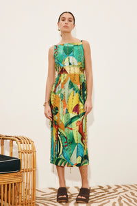 ALÉMAIS | MOKSHINI BEADED FRINGE MIDI DRESS
