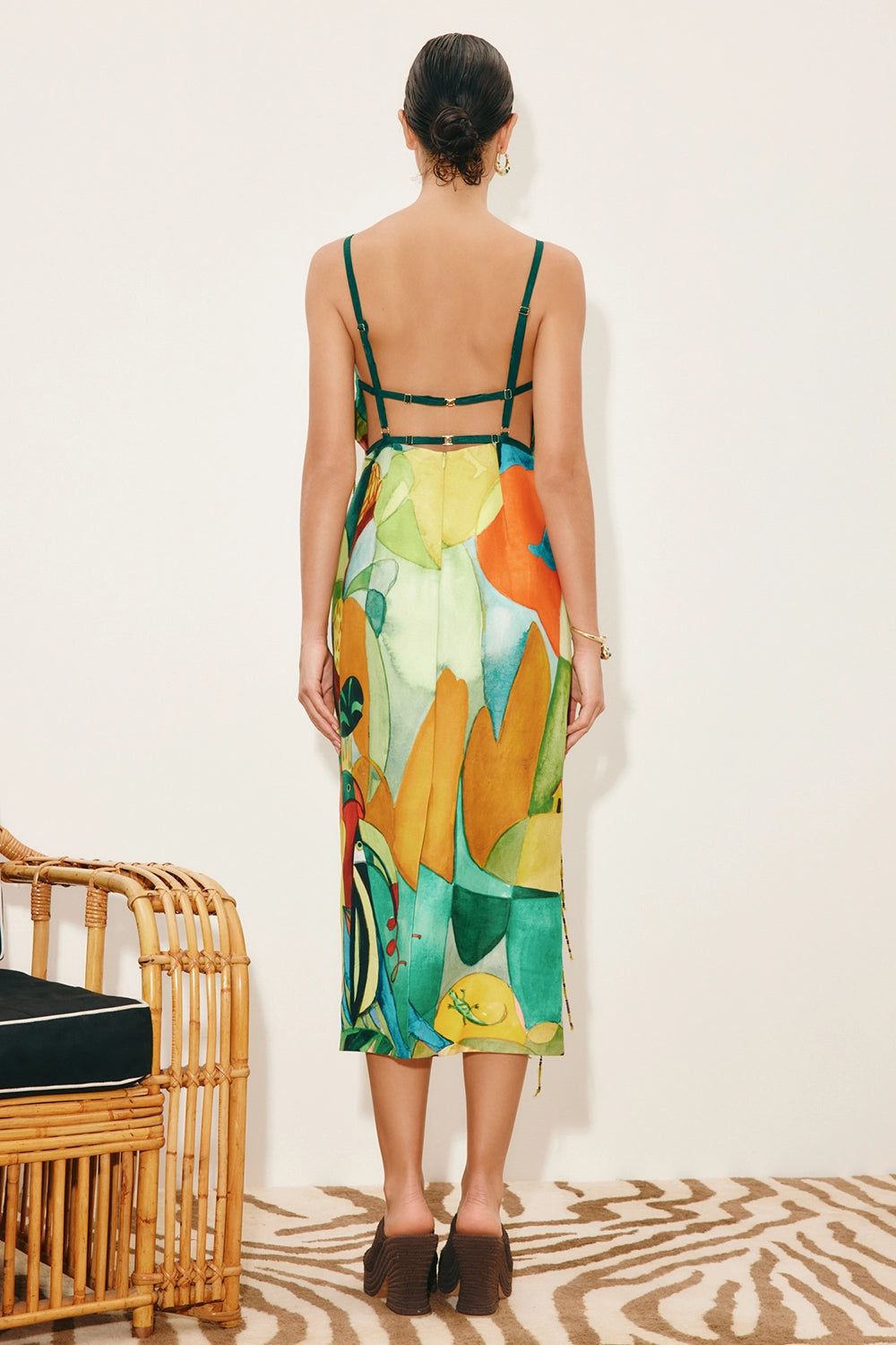 ALÉMAIS | MOKSHINI BEADED FRINGE MIDI DRESS