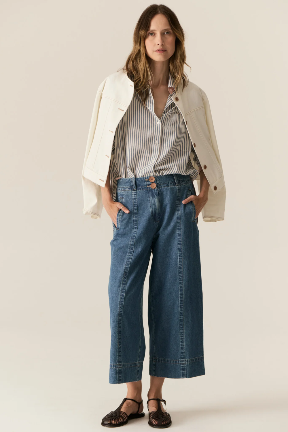 POL | CARSEN CROP PANT - LIGHT WASH