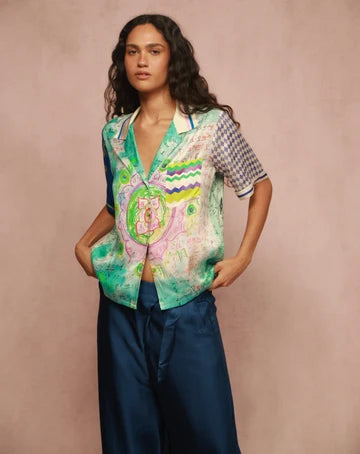 ME369 | Aya Knit Collar Shirt - Runic Whisper 126L31462