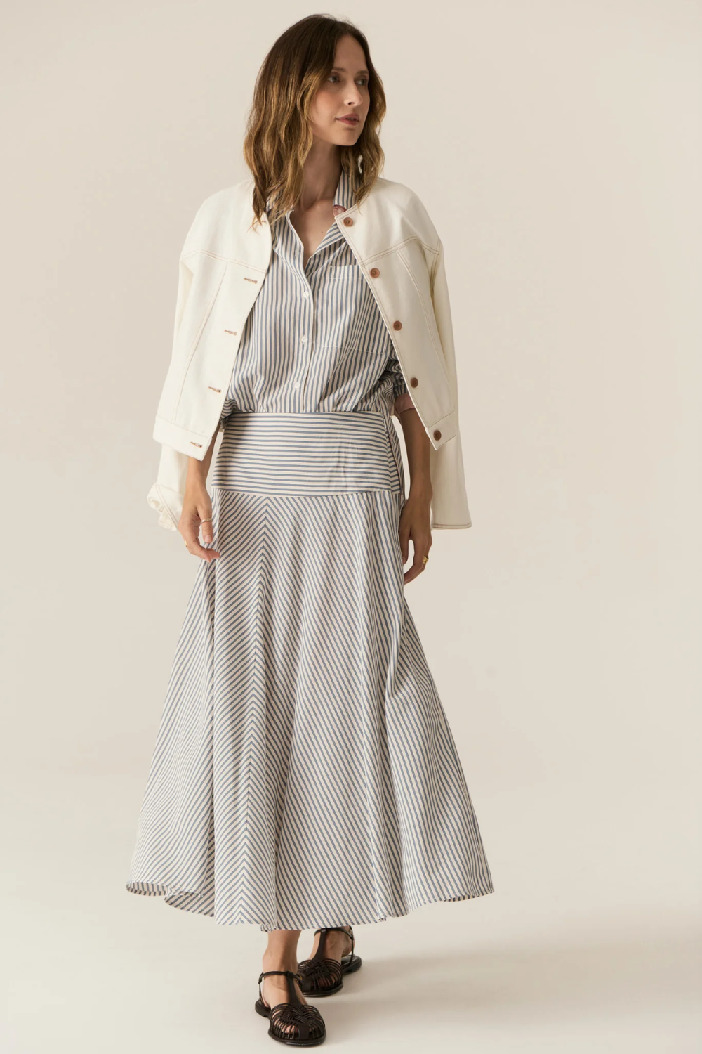 POL | VERA LS SHIRT - BLUE STRIPE