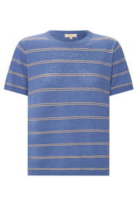 POL | SABLE TEE STRIPE - BLUE/GOLD