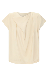 POL | NUBO DRAPED TOP - PEBBLE